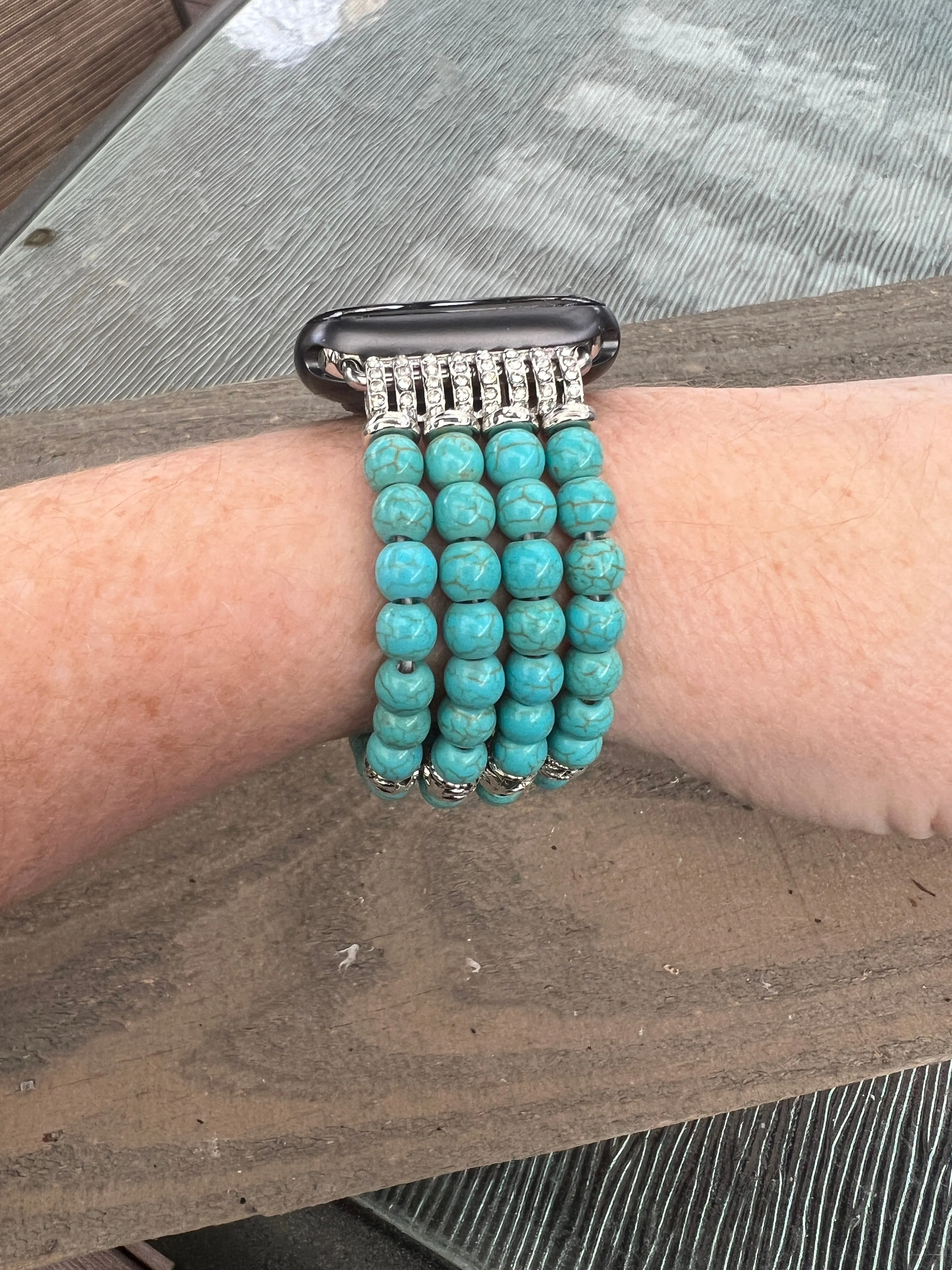 Turquoise Howlite Beaded Stretch Smart Watch Band