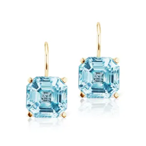 Twinkle Twinkle Octagonal Blue Topaz Drop Earrings