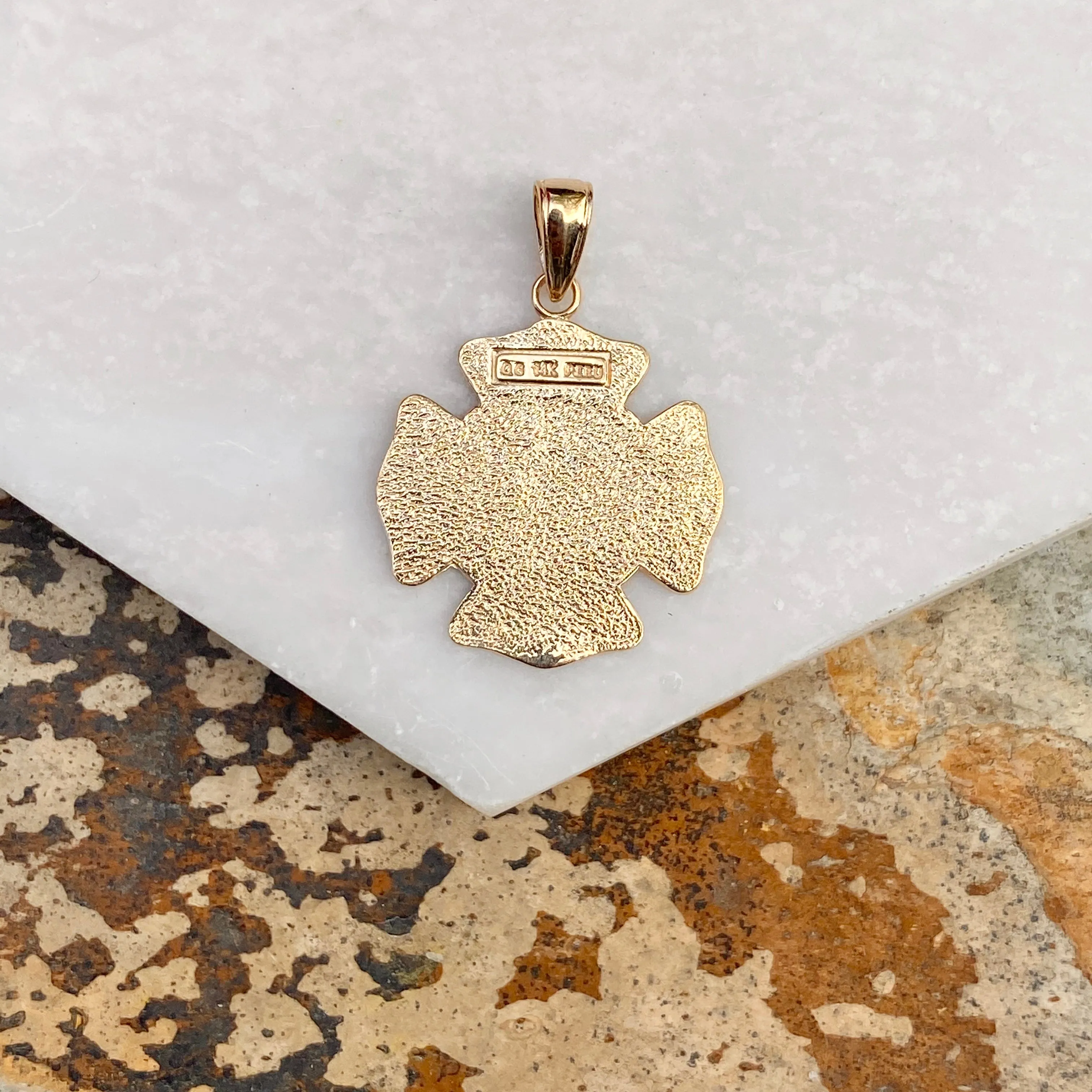Two-Tone 14KT Yellow Gold   White Gold Saint Florian Pendant 22mm