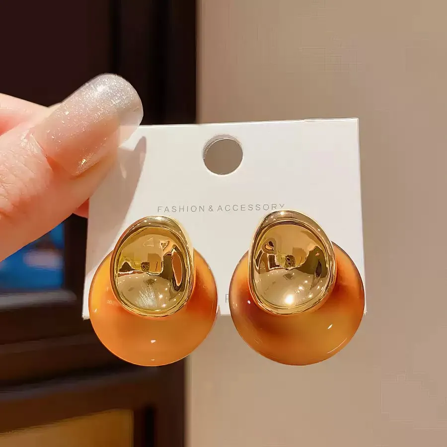 Two Tone Statement Resin Earrings