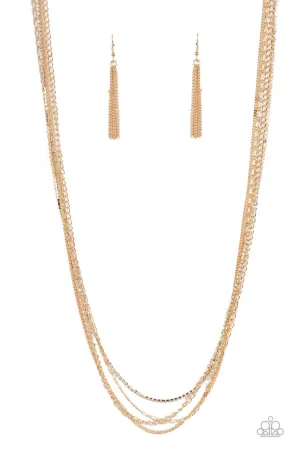 Undauntingly Urban Gold Paparazzi Necklace