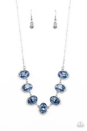 Unleash Your Sparkle - Blue - Oval Rhinestone Paparazzi Short Necklace
