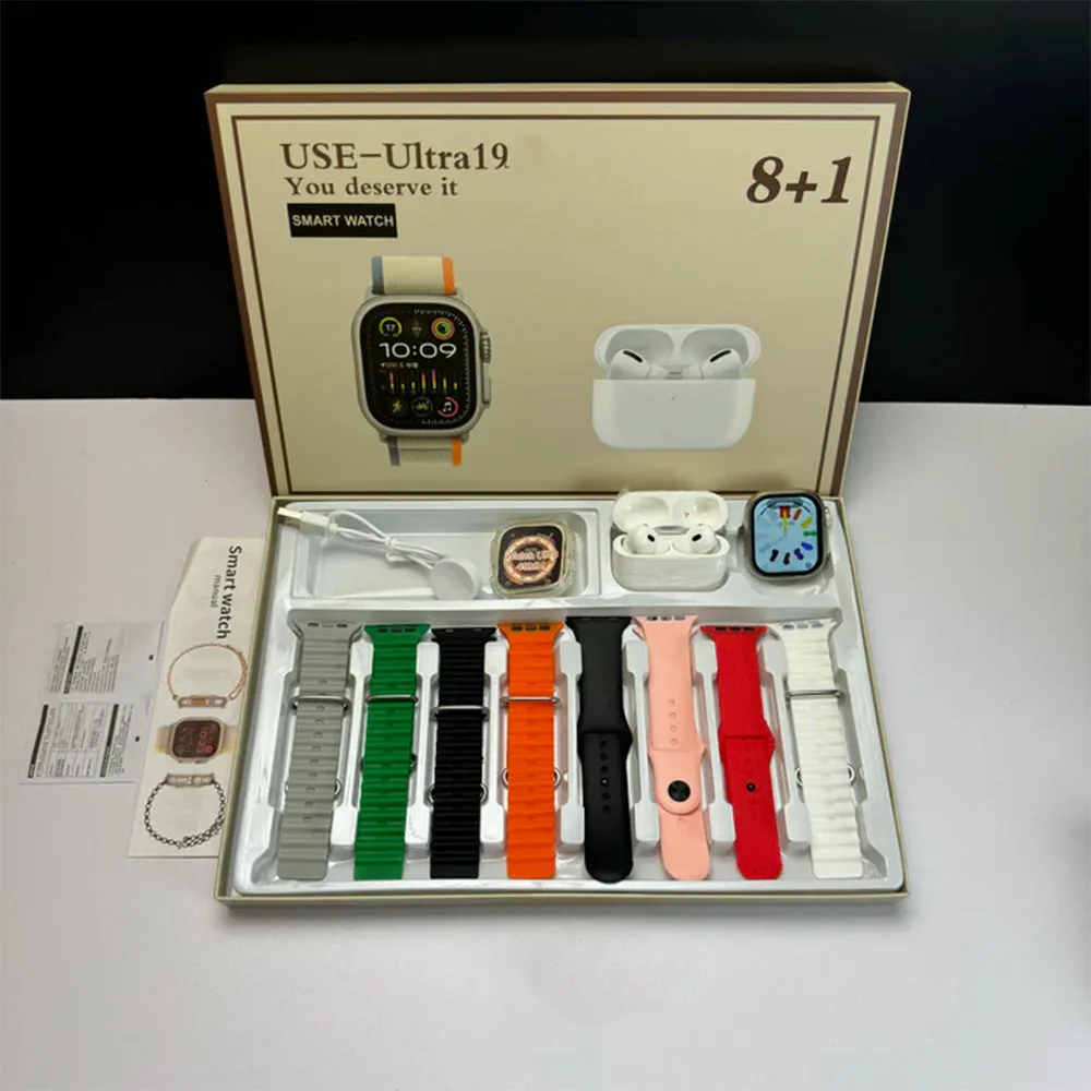 Use Ultra I9 8 1 Smart Watch with Earpads