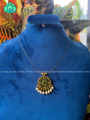 Uthara - Aalia Green - Invisble kemp neckwear jewellery series - latest kemp jewellery - Zivara Fashion