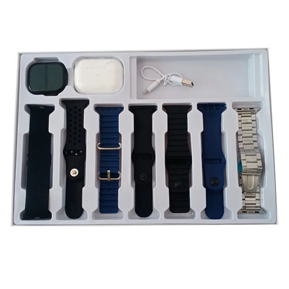 V11 Smart Watch with Earbuds 3rd Gen & 7 Straps