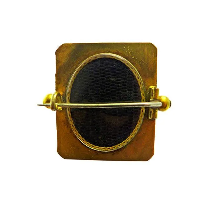 Victorian 15ct Mourning Locket Brooch