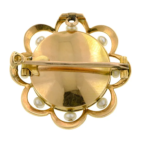 Victorian Diamond Enamel* Pin