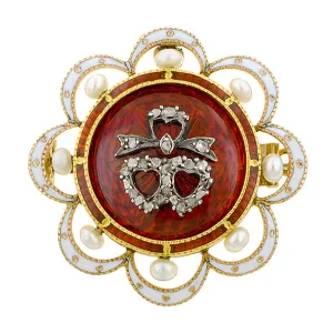 Victorian Diamond Enamel* Pin