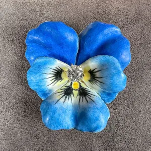 Vintage Diamond Enamel Pansy Pin