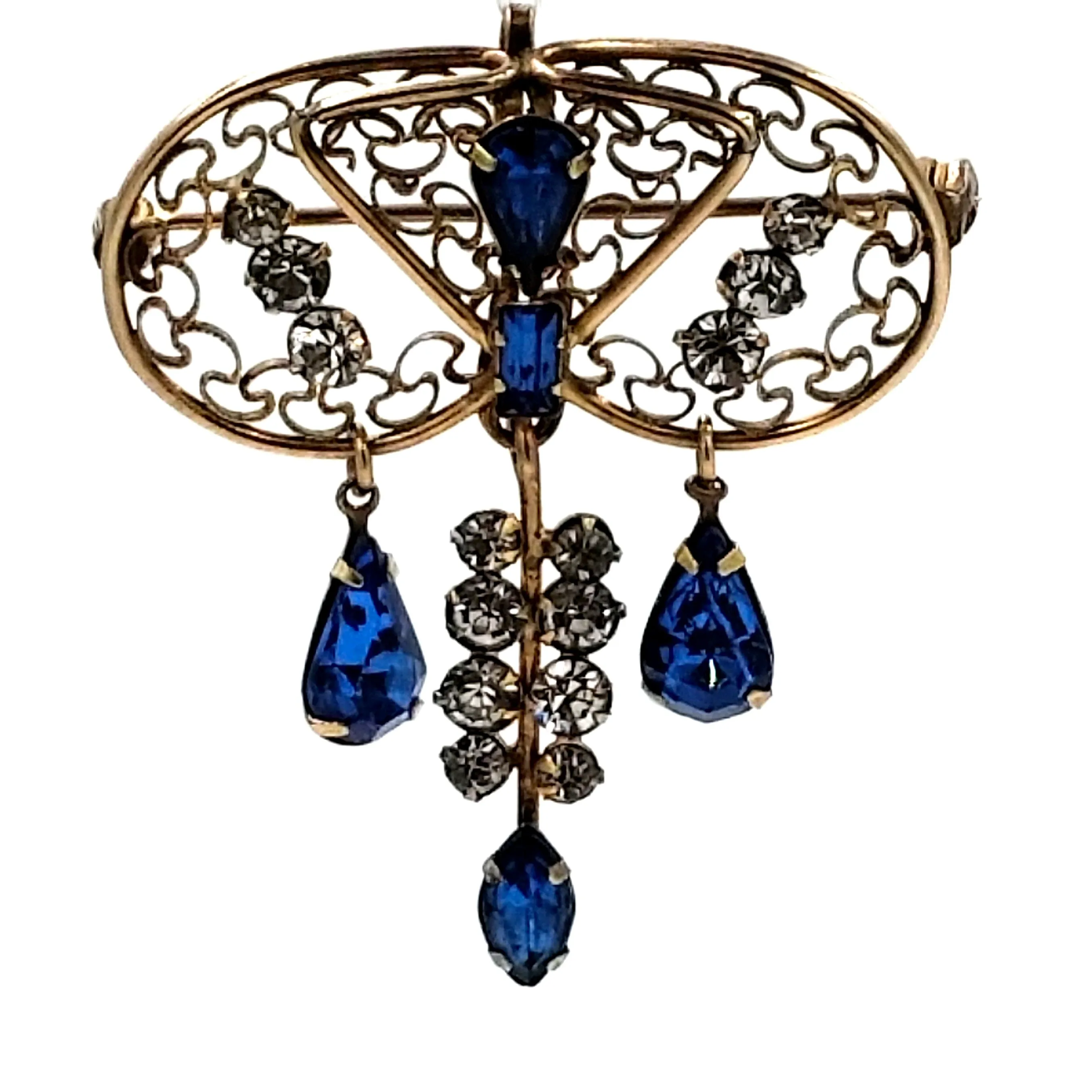 Vintage Providence Stock Co Rhinestone Brooch and Pendant Circa 1934