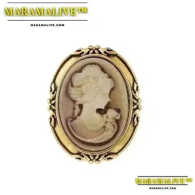 Vintage Victorian Design Queen's Cameo Brooch Pin, Antique Wedding Beauty Jewelry Gift, Elegant Style