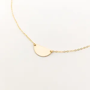 Vivian Dainty Semicircle Disc Necklace | Gold