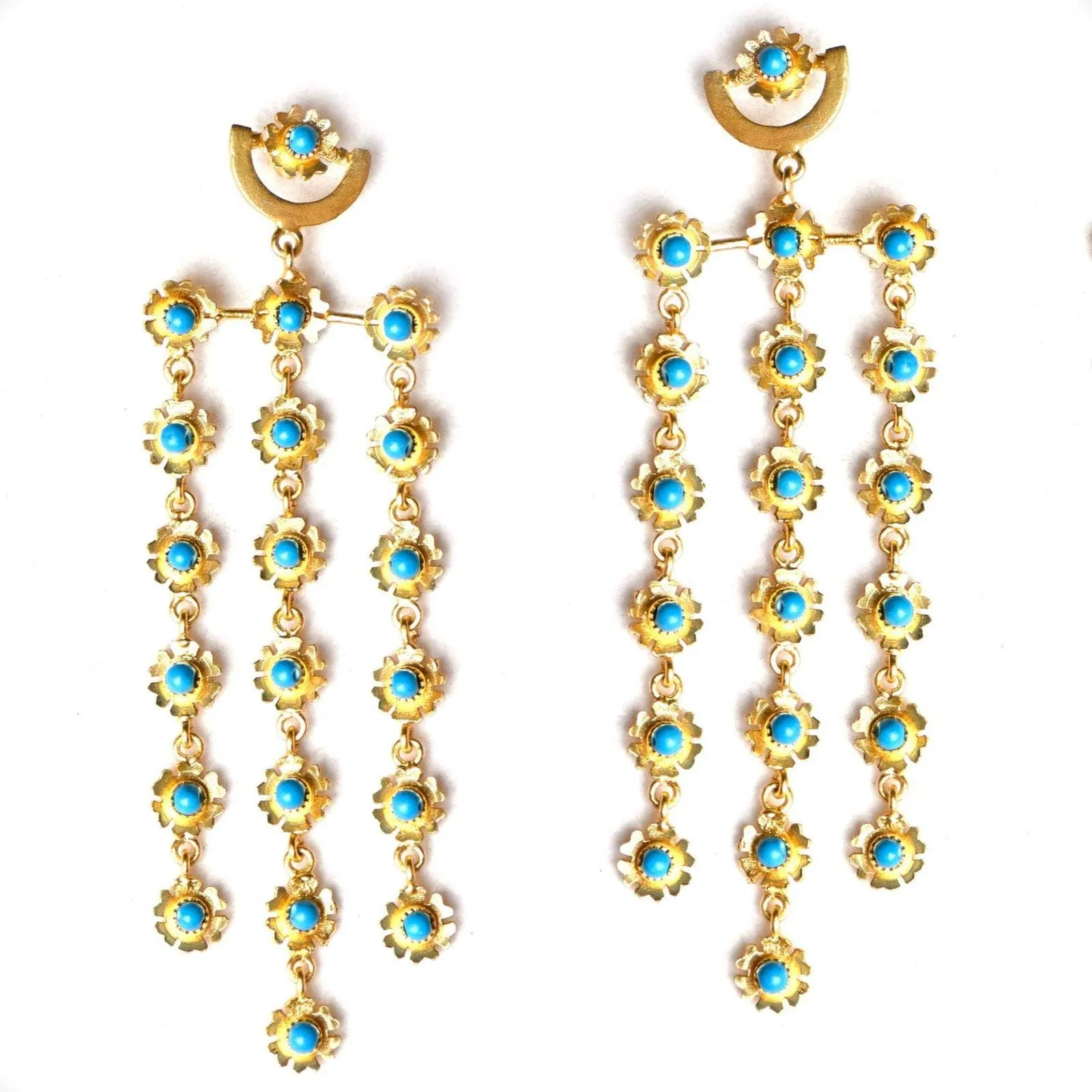 Waterfall Statement Earrings - Turquoise