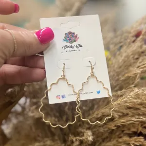 Wavy Drop Earrings - Gold