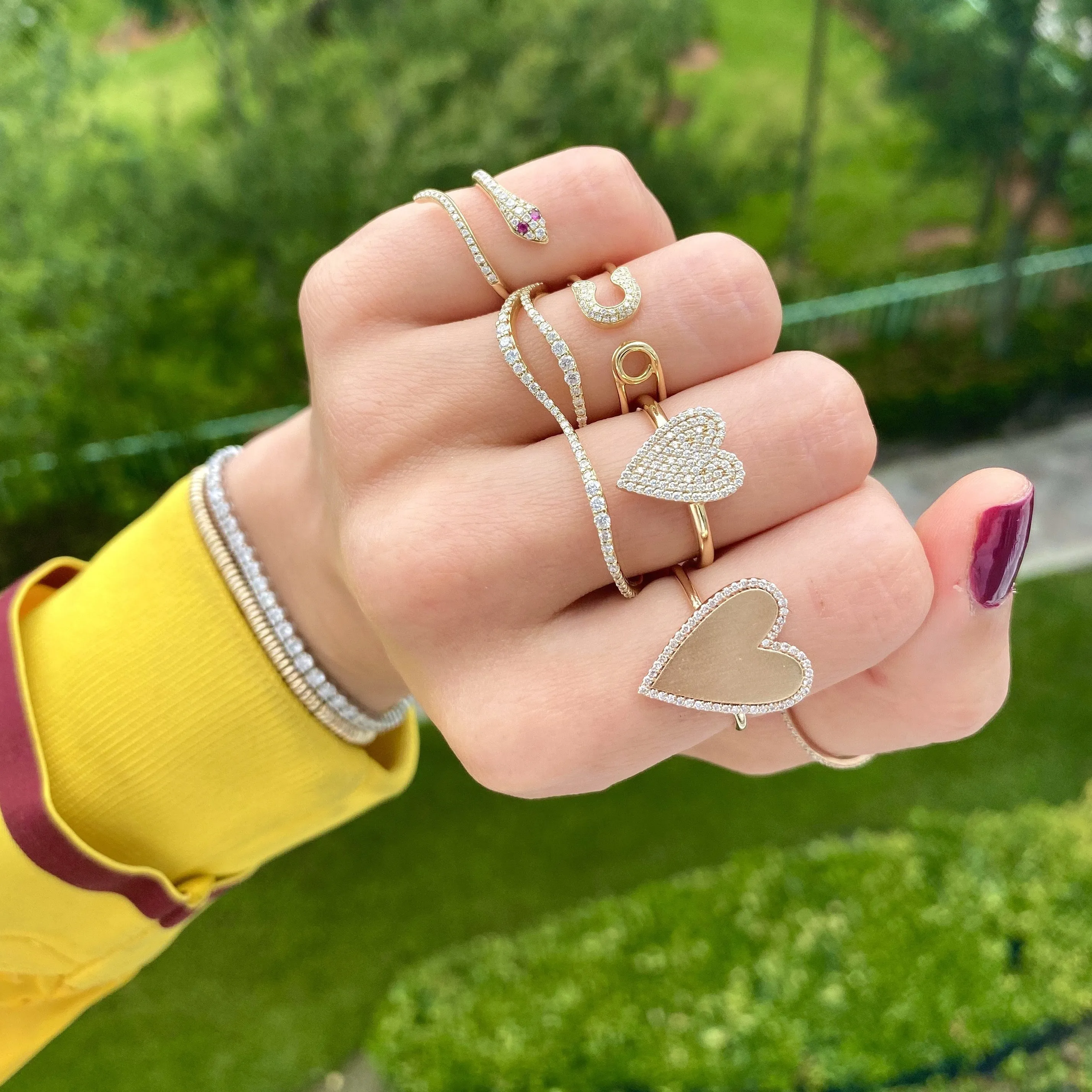 Wavy Two Finger Ring