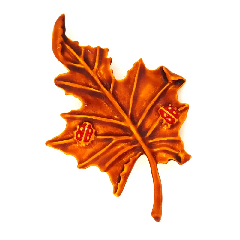 West Germany Vintage Necklace and Earring Set with Autumn Leaf Brooch
