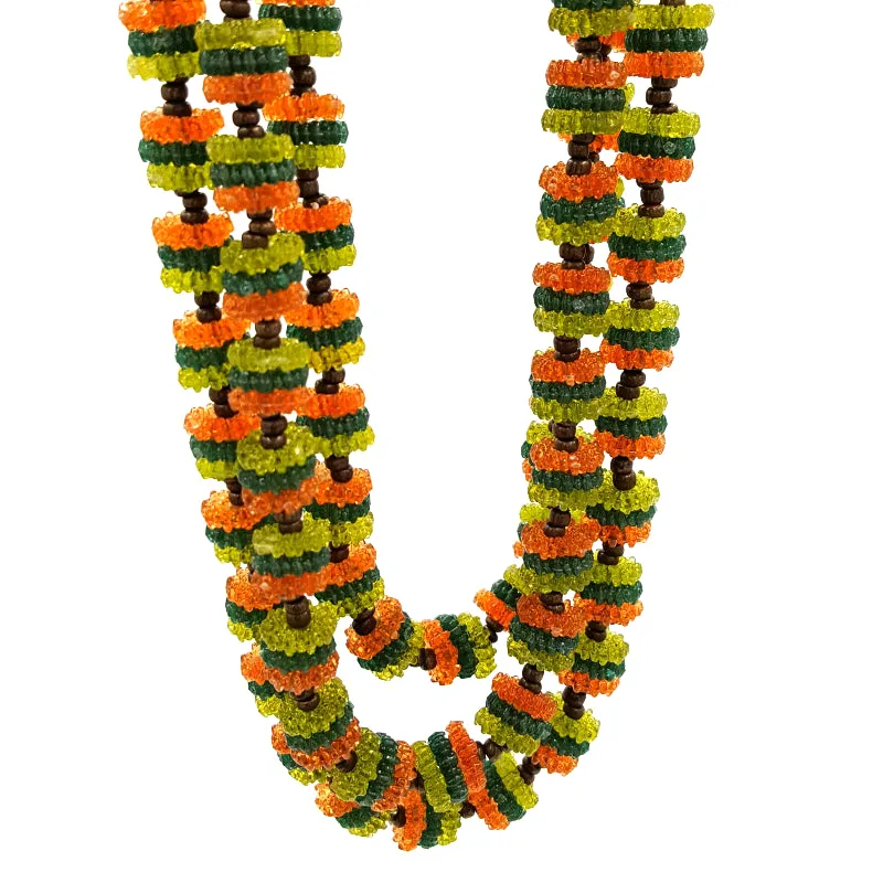 West Germany Vintage Necklace and Earring Set with Autumn Leaf Brooch