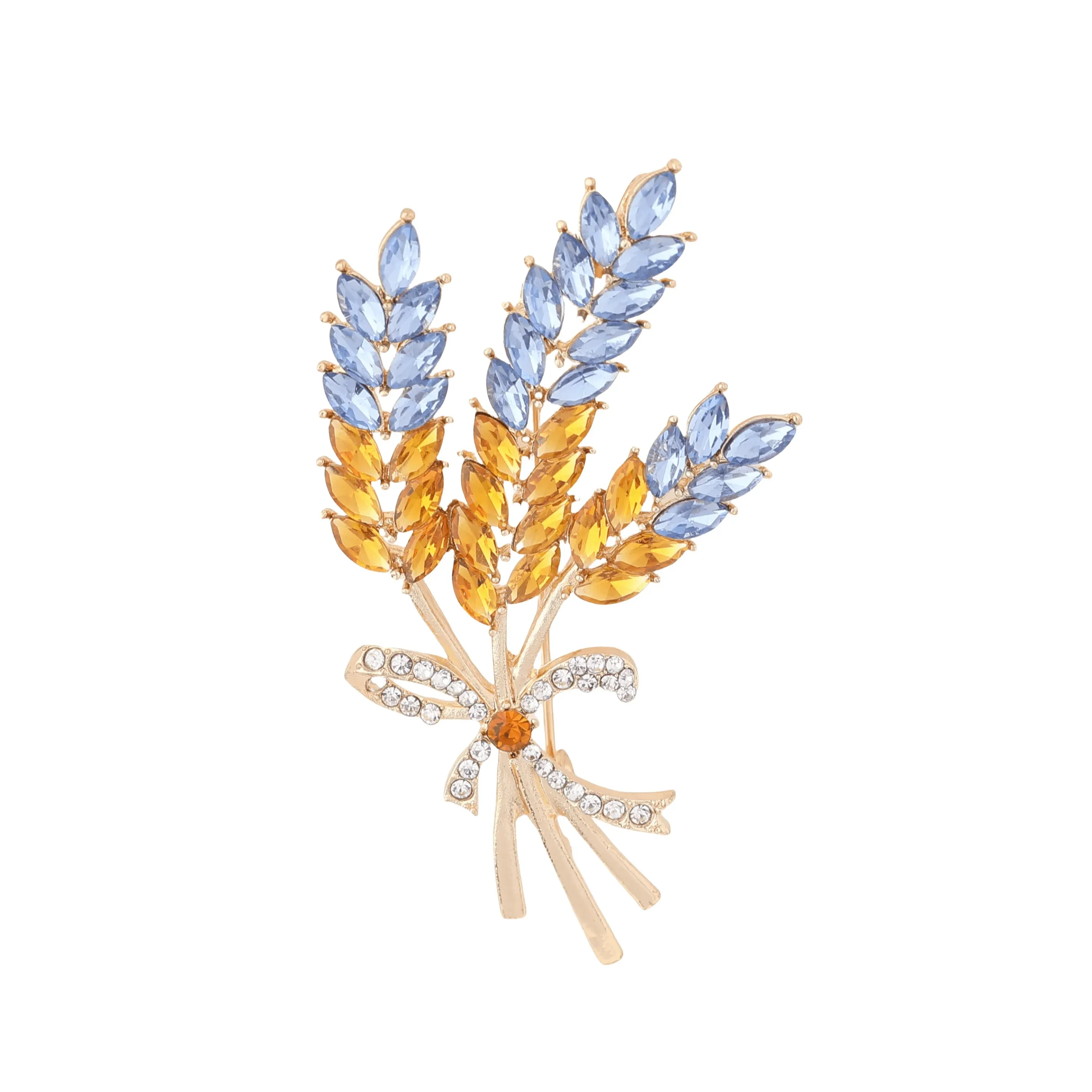 Wheat Sparkling Rhinestone Lapel Pin