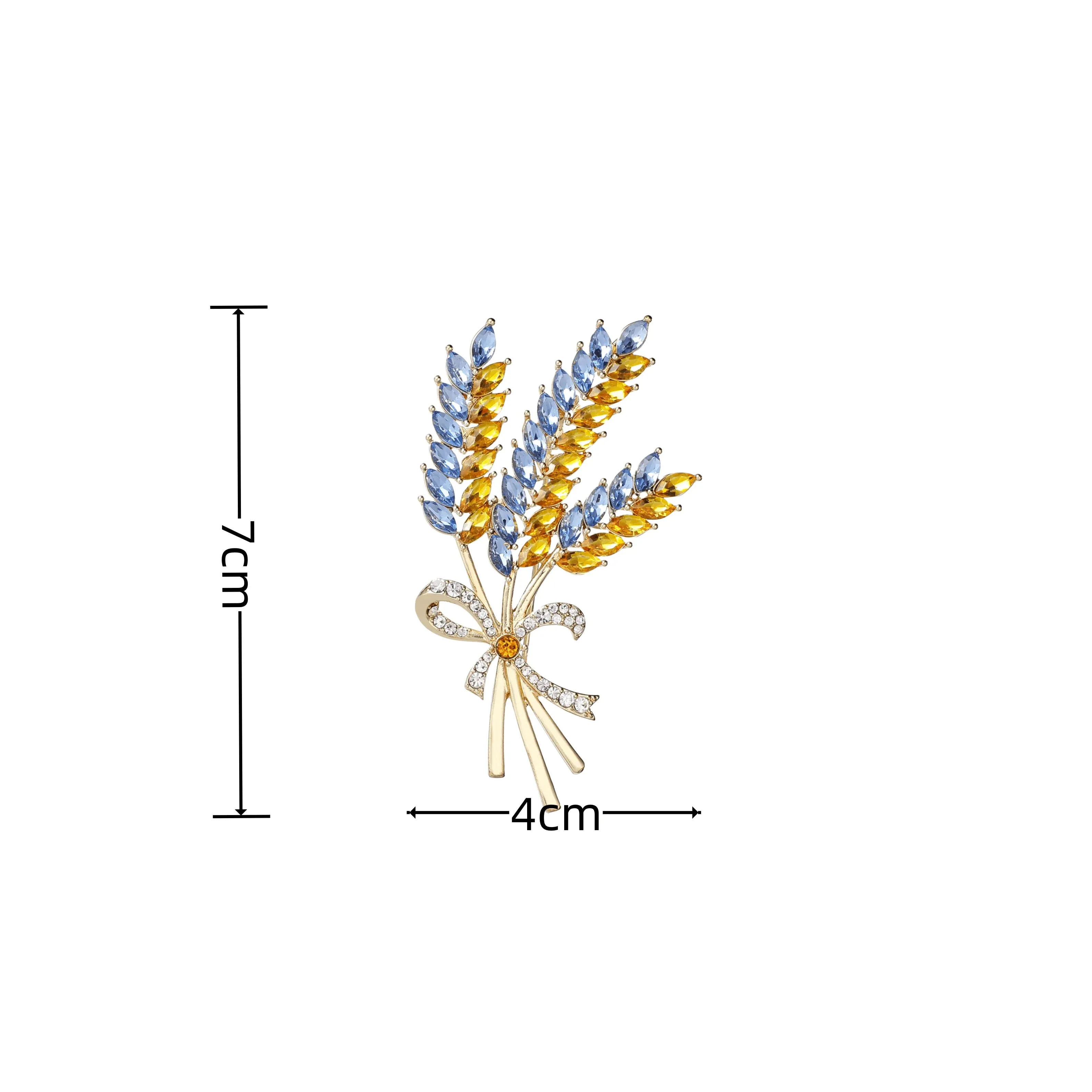 Wheat Sparkling Rhinestone Lapel Pin
