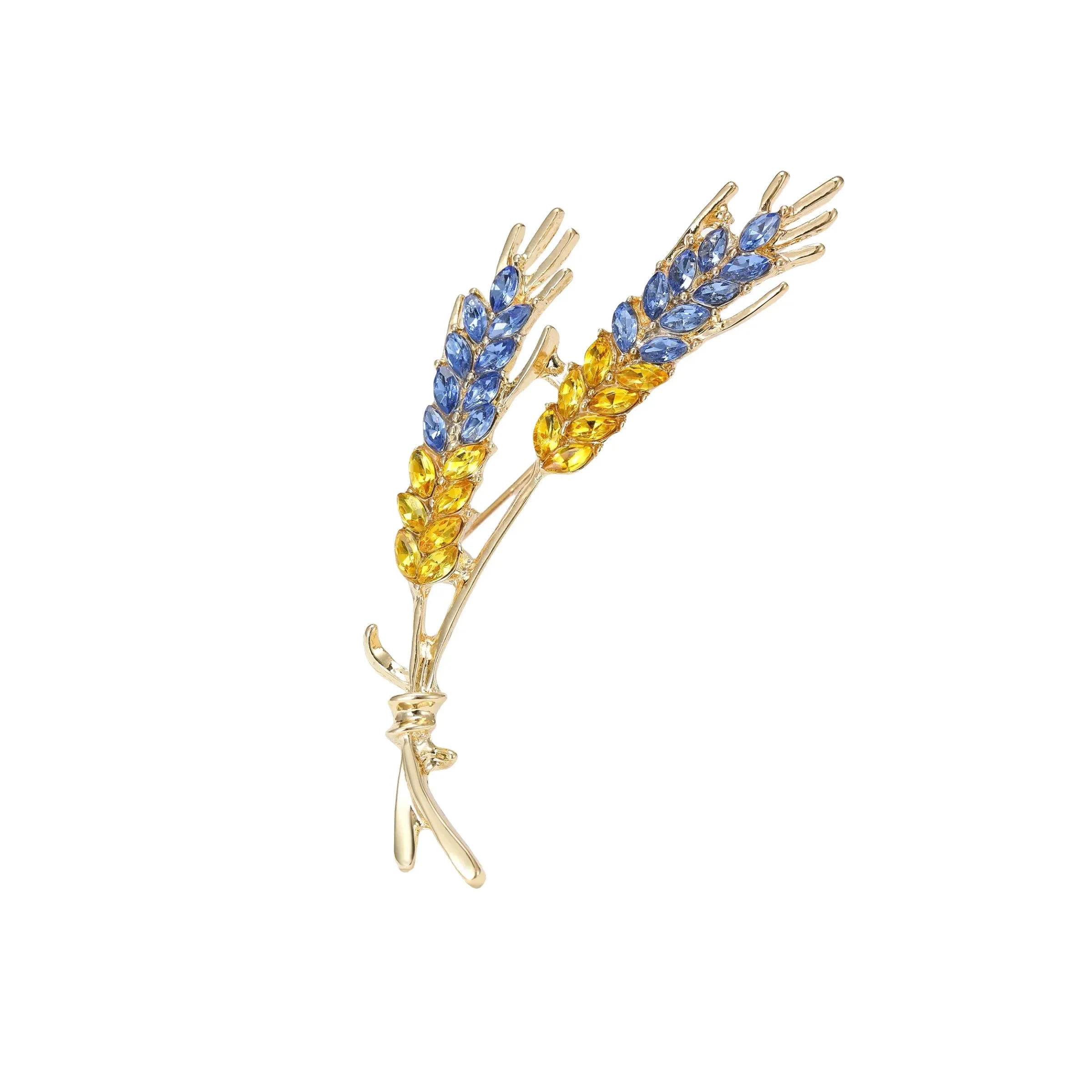 Wheat Sparkling Rhinestone Lapel Pin