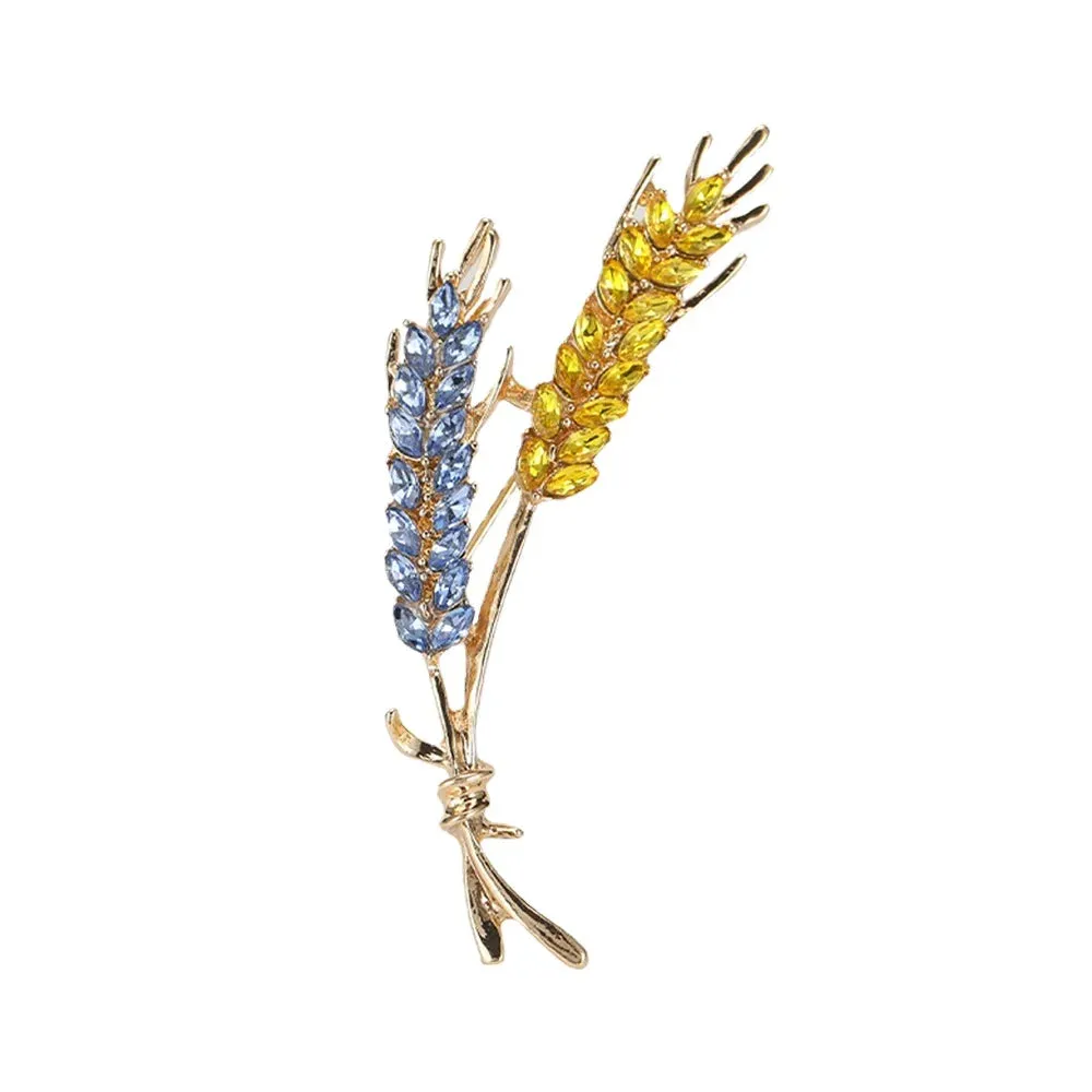 Wheat Sparkling Rhinestone Lapel Pin