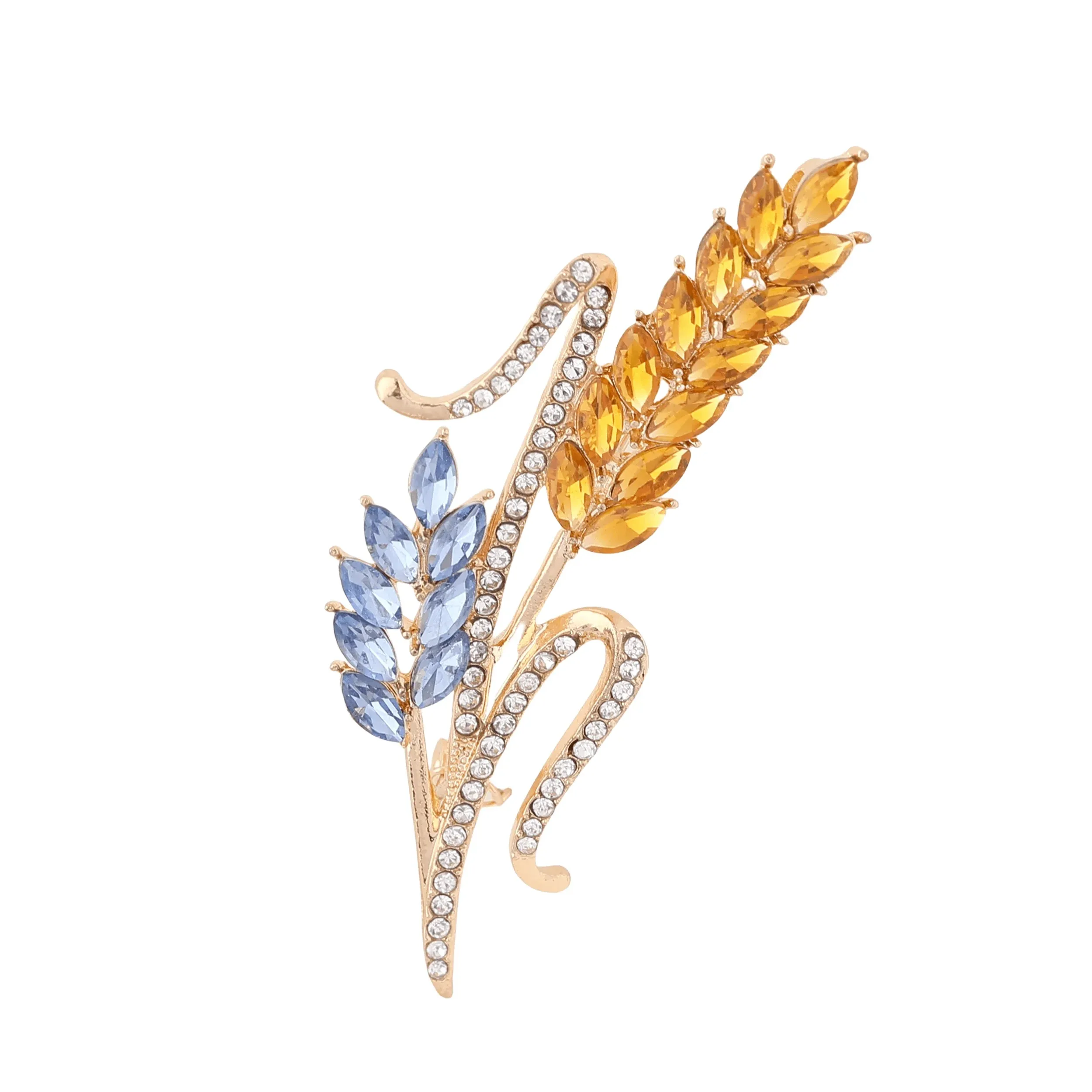 Wheat Sparkling Rhinestone Lapel Pin