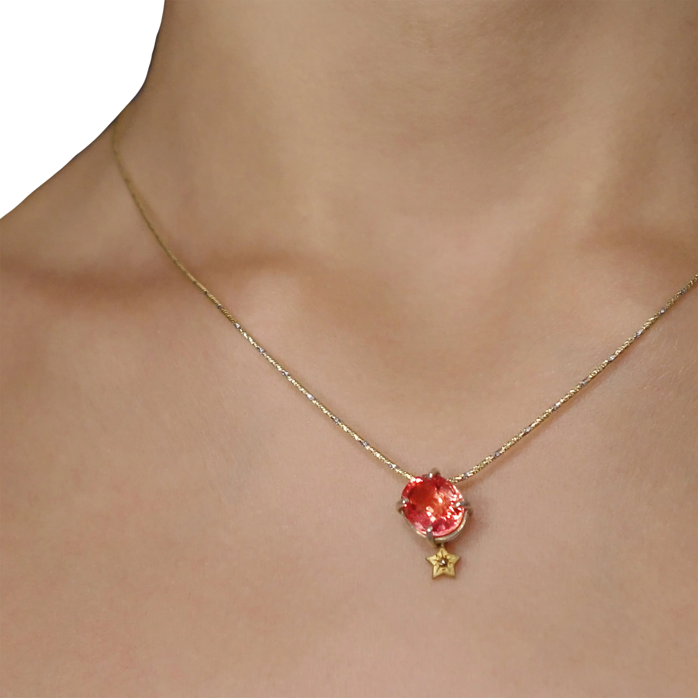When Stars Collide: morganite and diamond necklace