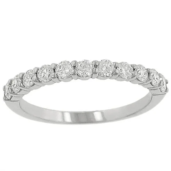 White Gold Shared Prong Precious Stones Band