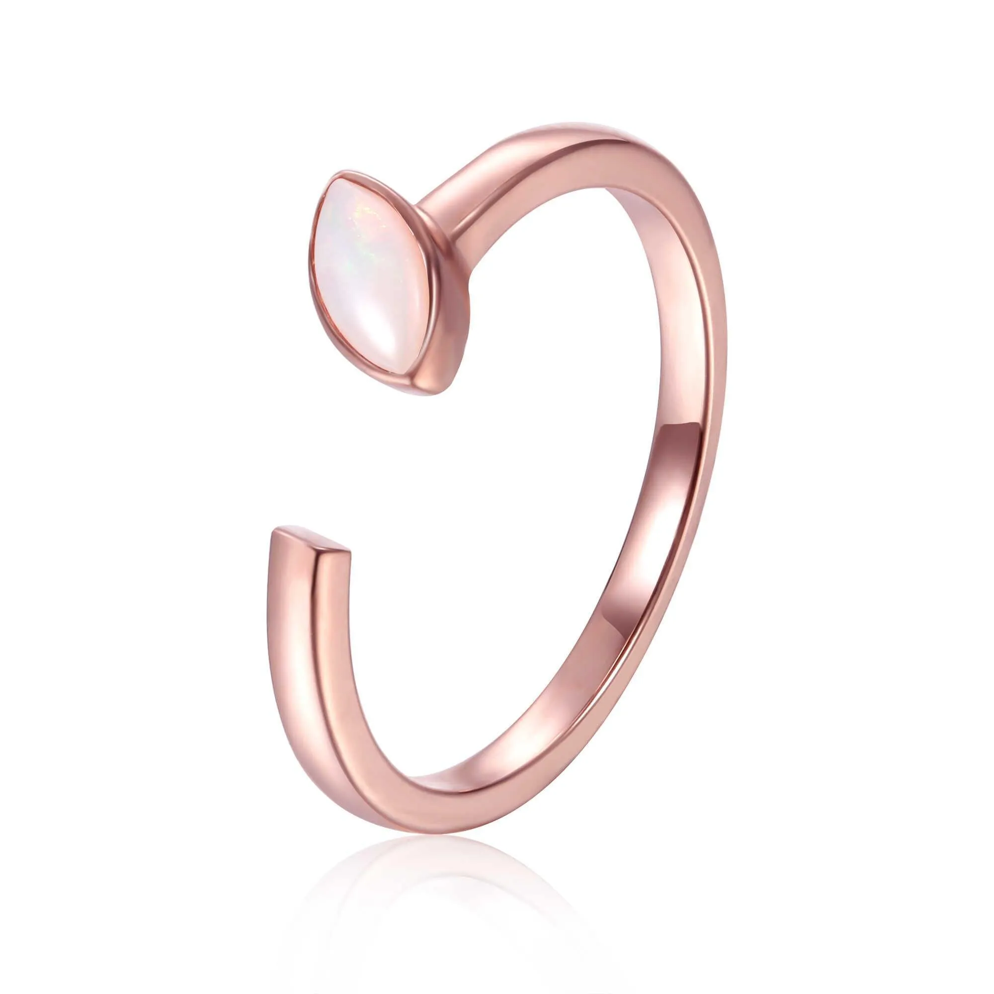 White Opal Marquise Open Midi Ring