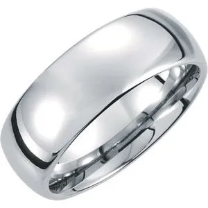 White Tungsten 8 mm Domed Band Size 11