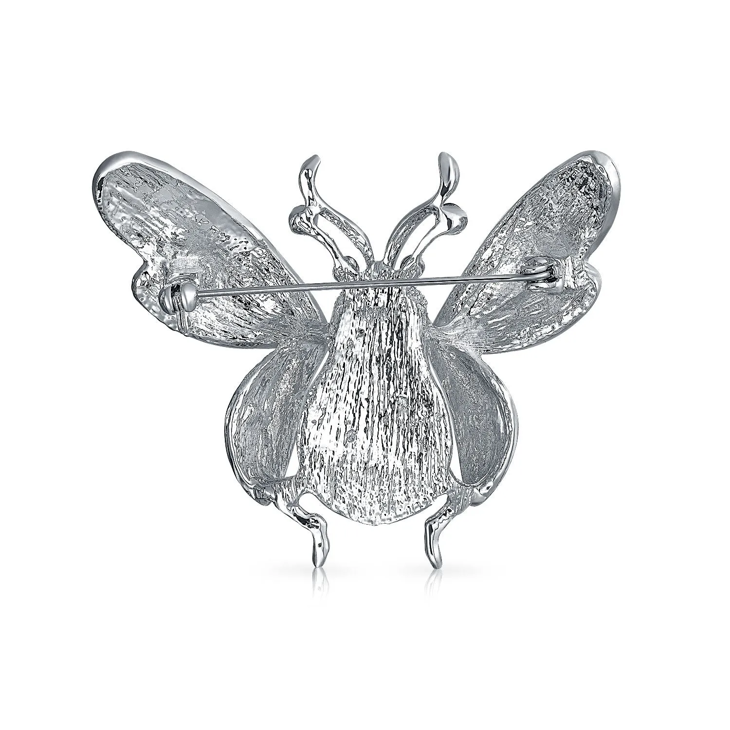 White Yellow Dragonfly Firefly Queen Bee Butterfly Brooch Pin Silver Plated