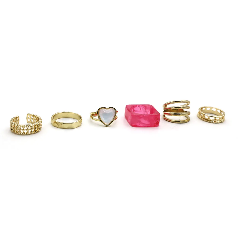 Women's 6Pcs Rings Card