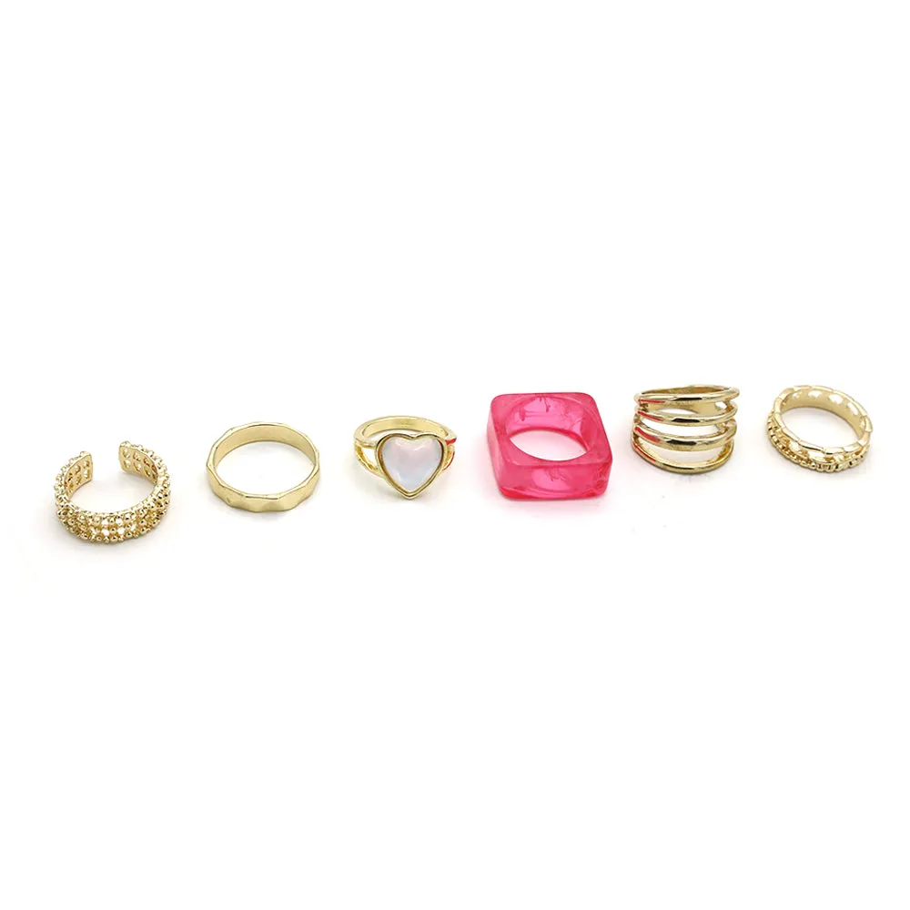Women's 6Pcs Rings Card