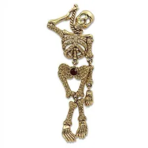 Women's Brooches - Hung Up On You Jeweled Skeleton