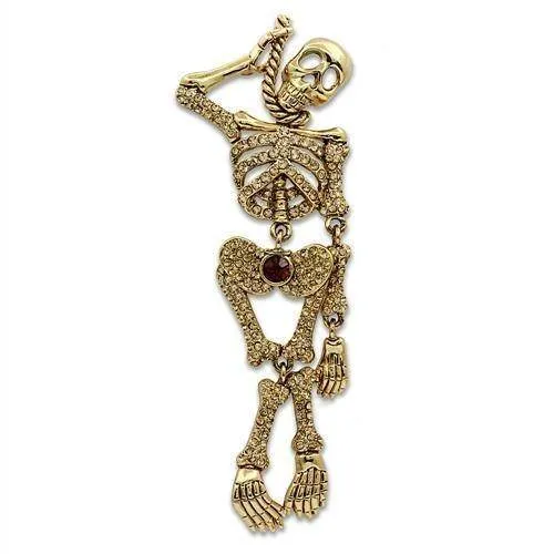 Women's Brooches - Hung Up On You Jeweled Skeleton