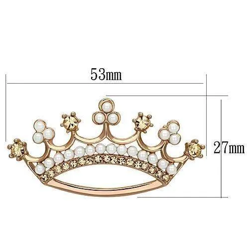 Women's Brooches - LO2839 - Flash Rose Gold White Metal