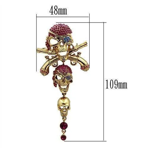 Women's Brooches - Pirate Skull Jeweled Eye Patch Brooch