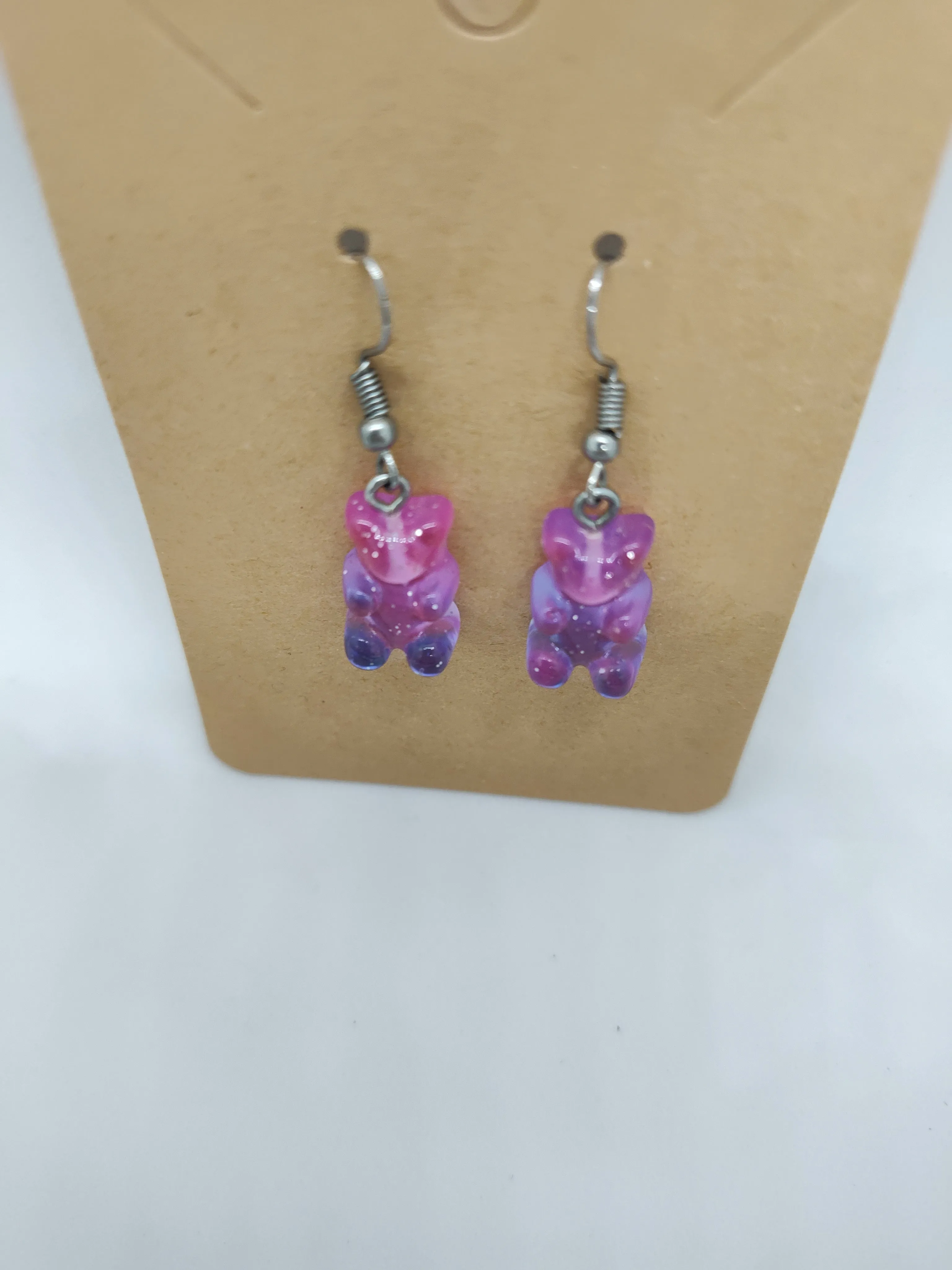Women's Colorful Sweet Bear Resin Dangle Drop Earrings