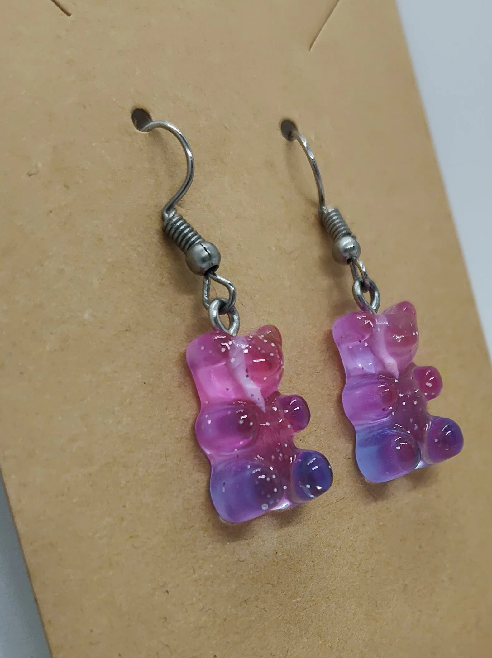 Women's Colorful Sweet Bear Resin Dangle Drop Earrings