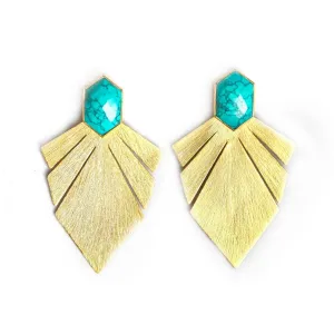 Wonder Women Statement Earrings -  Turquoise