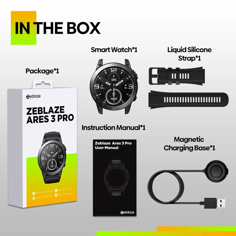 ZEBLAZE Ares 3 Pro 1.43" Ultra HD AMOLED Smart Watch