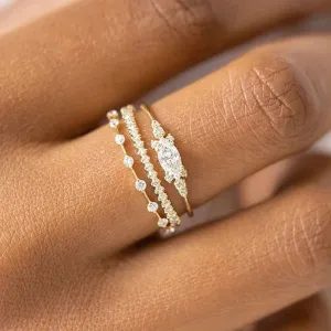 Zircon Midi Finger Rings For Girl