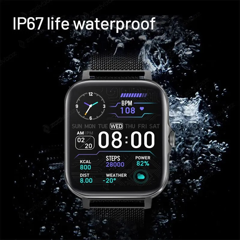 ZODVBOZ New Bluetooth Answer Call Smart Watch Men Full Touch Dial Call Fitness Tracker IP67 Waterproof Smartwatch men women  Box