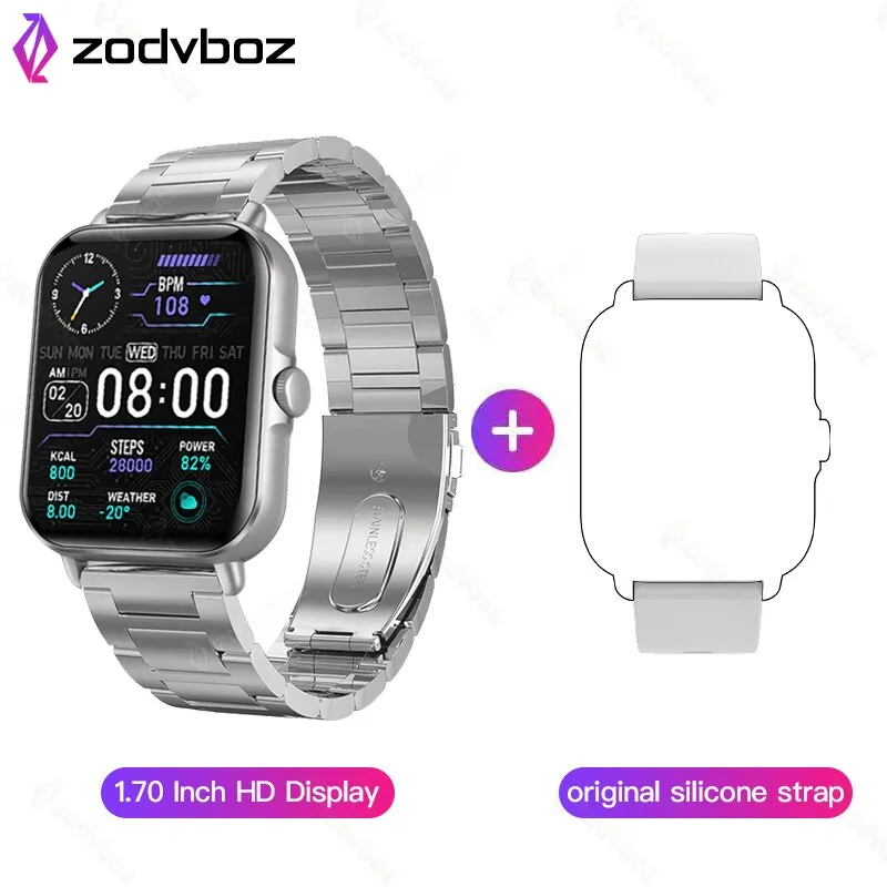 ZODVBOZ New Bluetooth Answer Call Smart Watch Men Full Touch Dial Call Fitness Tracker IP67 Waterproof Smartwatch men women  Box