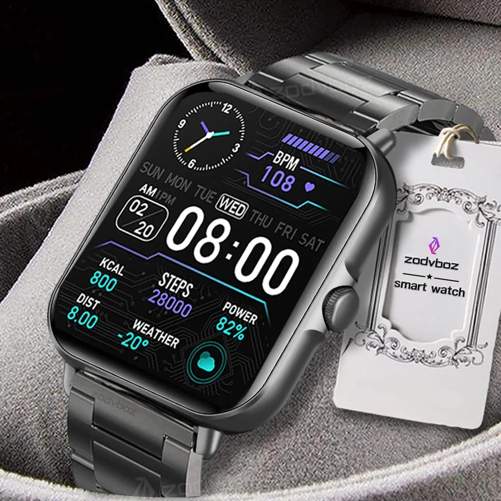ZODVBOZ New Bluetooth Answer Call Smart Watch Men Full Touch Dial Call Fitness Tracker IP67 Waterproof Smartwatch men women  Box