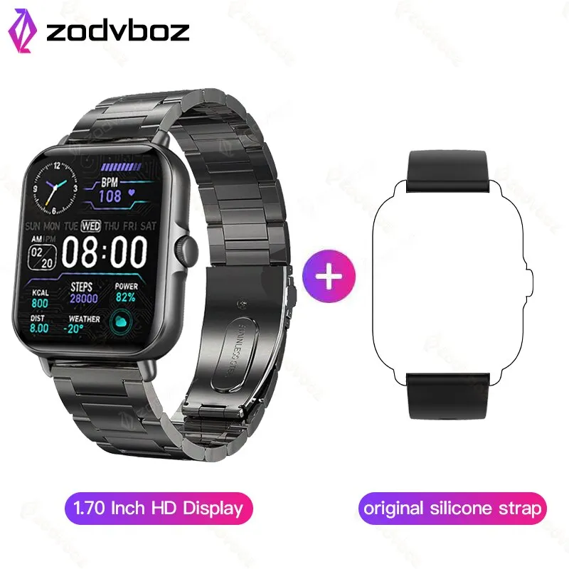 ZODVBOZ New Bluetooth Answer Call Smart Watch Men Full Touch Dial Call Fitness Tracker IP67 Waterproof Smartwatch men women  Box