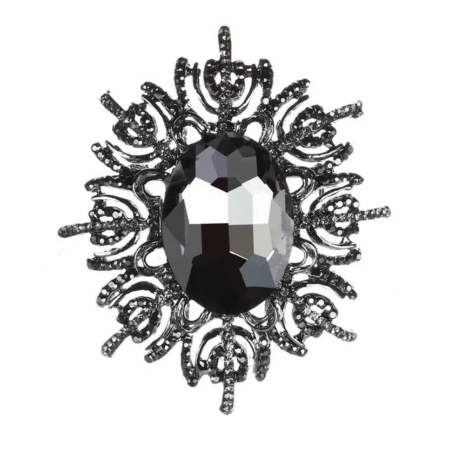ZOSHI Fashion Colorful Crystal Brooch Pin Luxury Rhinestone Hijab Pin Scarf Clip Expoyed Large Flower Brooch Pin Wedding Gifts